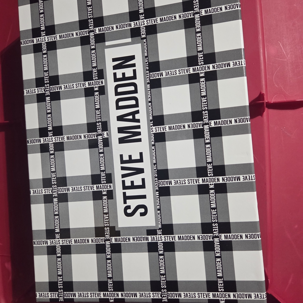 Steve Madden Black and White Checkered Box
